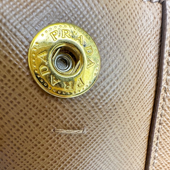 Prada Galleria Double Zip Tote Bag in Caramel Brown Saffiano Leather - Picture 8 of 16